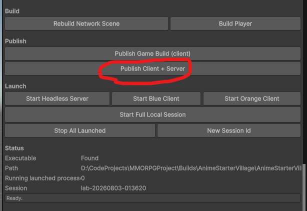Publishing the game to the server